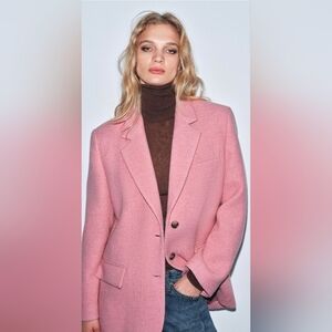 Zara Women's Blazer in Soft Pink